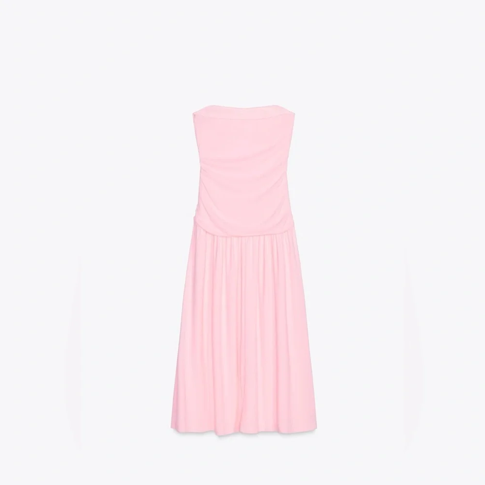Zara Pink Strapless Maxi Dress - Picture 2 of 5